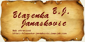 Blaženka Janašković vizit kartica